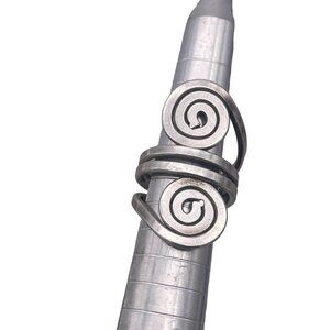 925 Sterling Silver Double Spiral Wrap Ring Size 4.5